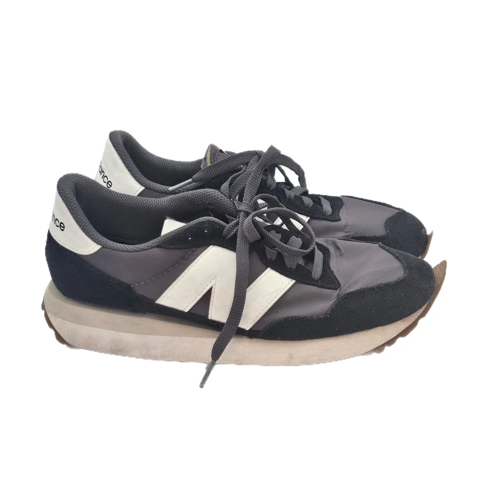 New Balance 237 Black Grey Gum Sneakers Men’s 8.5 Retro Casual Athletic